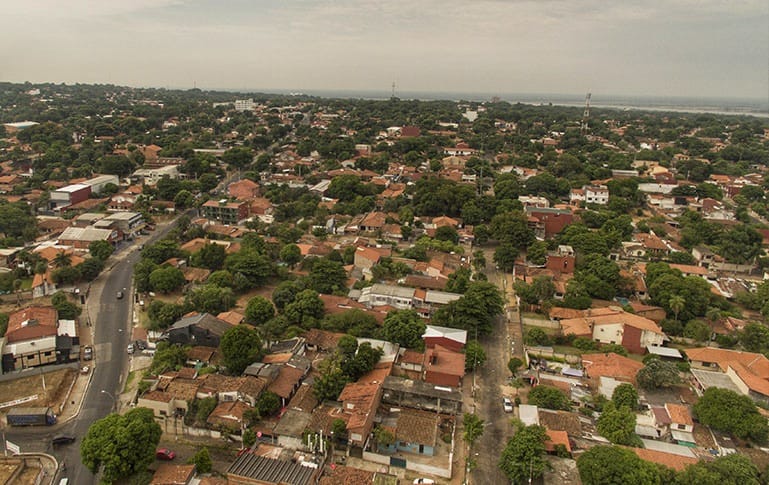 Vista panorámica de la ciudad de Lambaré.